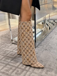Gucci Bombshell Over-the-Knee Boots - beige